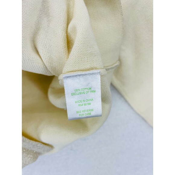 Lilly Pulitzer Cardigan Girls Size L 8/10 Ivory Shimmer Bow Long Sleeve Sweater - Picture 8 of 10